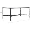 SAFAVIEH Couture Collection Matilda Black Iron/Tempered Glass Rectangle Coffee Table (Fully Assembled)