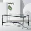 SAFAVIEH Couture Collection Matilda Black Iron/Tempered Glass Rectangle Coffee Table (Fully Assembled)