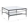 SAFAVIEH Couture Collection Mieka Black Iron/Tempered Glass Square Cocktail Table