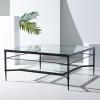 SAFAVIEH Couture Collection Mieka Black Iron/Tempered Glass Square Cocktail Table