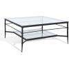 SAFAVIEH Couture Collection Mieka Black Iron/Tempered Glass Square Cocktail Table