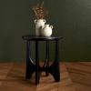 SAFAVIEH Couture Collection Sasha Medium Oak Veneer Accent Table(Black)