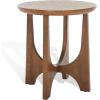 SAFAVIEH Couture Collection Sasha Medium Oak Veneer Accent Table(Medium Oak)