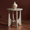 SAFAVIEH Couture Collection Sasha Medium Oak Veneer Accent Table(White Washed)