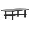 SAFAVIEH Couture Collection Tabytha Farmhouse Natural Solid Wood Oval Coffee Table(Black)