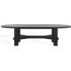 SAFAVIEH Couture Collection Tabytha Farmhouse Natural Solid Wood Oval Coffee Table(Black)