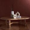SAFAVIEH Couture Collection Tabytha Farmhouse Natural Solid Wood Oval Coffee Table(Natural)