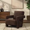 SAFAVIEH Couture Collection Taylor Modern Navy Velvet Upholstered Accent Chair (Fully Assembled)(Dark Brown)