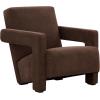 SAFAVIEH Couture Collection Taylor Modern Navy Velvet Upholstered Accent Chair (Fully Assembled)(Dark Brown)