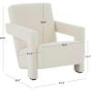 SAFAVIEH Couture Collection Taylor Modern Navy Velvet Upholstered Accent Chair (Fully Assembled)(Ivory)