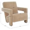 SAFAVIEH Couture Collection Taylor Modern Navy Velvet Upholstered Accent Chair (Fully Assembled)(Light Brown)