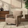 SAFAVIEH Couture Collection Taylor Modern Navy Velvet Upholstered Accent Chair (Fully Assembled)(Light Brown)