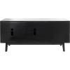 SAFAVIEH Couture Collection Tomas Mid-Century White Washed 3-Drawer Sliding Door Entertainment Media Stand (Fits up to a 65″ Flatscreen TV)(Black)