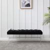 SAFAVIEH Couture Collection Tourmaline Black Velvet Tufted Acrylic X-Leg Bench