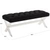 SAFAVIEH Couture Collection Tourmaline Black Velvet Tufted Acrylic X-Leg Bench