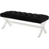 SAFAVIEH Couture Collection Tourmaline Black Velvet Tufted Acrylic X-Leg Bench