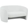 SAFAVIEH Couture Collection Zhao White Linen Curved Loveseat(White)