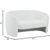 SAFAVIEH Couture Collection Zhao White Linen Curved Loveseat(White)