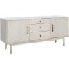 SAFAVIEH Couture Elissa TV Stand for up to 65″ Flatscreen – Mid-Century White Washed, 3 Drawers, 2 Doors with Interior Storage, Entertainment Media Console (SFV2115A)