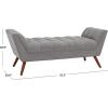 SAFAVIEH Couture Home Collection Damian Mid-Century Light Grey Linen Tufted Living Room Bedroom Dining Foyer Entryway Ottoman Bench(Light Grey)