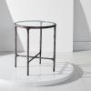 SAFAVIEH Couture Home Collection Jessa Brass Metal/White Marble Top Round End Table (Fully Assembled)(Black)