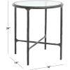 SAFAVIEH Couture Home Collection Jessa Brass Metal/White Marble Top Round End Table (Fully Assembled)(Black)