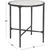 SAFAVIEH Couture Home Collection Jessa Brass Metal/White Marble Top Round End Table (Fully Assembled)(Black/White)