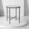 SAFAVIEH Couture Home Collection Jessa Brass Metal/White Marble Top Round End Table (Fully Assembled)(Black/White)