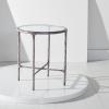 SAFAVIEH Couture Home Collection Jessa Brass Metal/White Marble Top Round End Table (Fully Assembled)(Silver)
