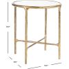 SAFAVIEH Couture Home Collection Jessa Brass Metal/White Marble Top Round End Table (Fully Assembled)(White / Brass)