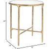 SAFAVIEH Couture Home Collection Jessa Brass Metal/White Marble Top Round End Table (Fully Assembled)(White / Brass)