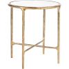 SAFAVIEH Couture Home Collection Jessa Brass Metal/White Marble Top Round End Table (Fully Assembled)(White / Brass)