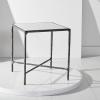 SAFAVIEH Couture Home Collection Jessa Brass Metal/White Marble Top Square End Table (Fully Assembled)(Black/White)