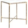 SAFAVIEH Couture Home Collection Jessa Brass Metal/White Marble Top Square End Table (Fully Assembled)(Brass)