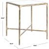 SAFAVIEH Couture Home Collection Jessa Brass Metal/White Marble Top Square End Table (Fully Assembled)(Brass)