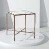 SAFAVIEH Couture Home Collection Jessa Brass Metal/White Marble Top Square End Table (Fully Assembled)(Brass)