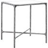 SAFAVIEH Couture Home Collection Jessa Brass Metal/White Marble Top Square End Table (Fully Assembled)(Silver)