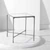 SAFAVIEH Couture Home Collection Jessa Brass Metal/White Marble Top Square End Table (Fully Assembled)(Silver)