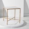 SAFAVIEH Couture Home Collection Jessa Brass Metal/White Marble Top Square End Table (Fully Assembled)(White / Brass)