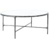SAFAVIEH Couture Home Collection Jessa Silver Metal/Tempered Glass Top Round Coffee Table (Fully Assembled)(Silver)