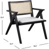 SAFAVIEH Couture Home Collection Krystine Coastal Black Rattan Back Living Room Dining Accent Chair SFV4131A(Black)
