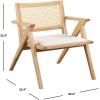 SAFAVIEH Couture Home Collection Krystine Coastal Black Rattan Back Living Room Dining Accent Chair SFV4131A(Natural)