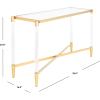 SAFAVIEH Couture Home Collection Kyla Glam Gold Acrylic Entryway Foyer Living Room Console Table