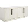 SAFAVIEH Couture Mallory TV Stand for up to 65″ Flatscreen – White Wash, 4 Doors with Interior Storage, Entertainment Media Console Cabinet, Fully Assembled (SFV2120B)(White Washed)