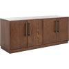 SAFAVIEH Couture Mallory TV Stand for up to 65″ Flatscreen – White Wash, 4 Doors with Interior Storage, Entertainment Media Console Cabinet, Fully Assembled (SFV2120B)(Dark Brown)