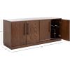 SAFAVIEH Couture Mallory TV Stand for up to 65″ Flatscreen – White Wash, 4 Doors with Interior Storage, Entertainment Media Console Cabinet, Fully Assembled (SFV2120B)(Dark Brown)