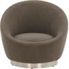 SAFAVIEH Couture Pippa Faux Lamb Wool Swivel Chair(Dark Grey/Silver)