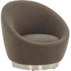 SAFAVIEH Couture Pippa Faux Lamb Wool Swivel Chair(Dark Grey/Silver)