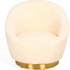 SAFAVIEH Couture Pippa Faux Lamb Wool Swivel Chair(Ivory/Gold)