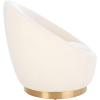 SAFAVIEH Couture Pippa Faux Lamb Wool Swivel Chair(Ivory/Gold)